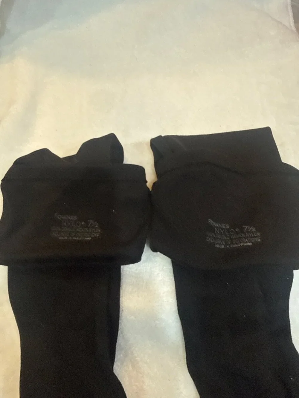 Mousquetaire pair of black opera-length evening gloves historic brand Fownes Bro